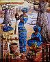 Femme pilant le mil 001